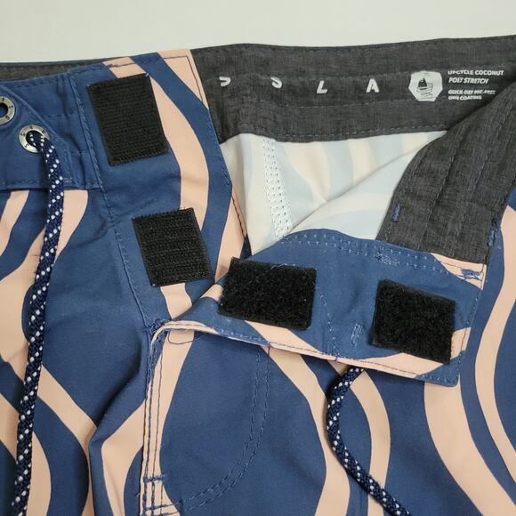 Vissla E.G Lark Men's Board Shorts Size 30 Geometric Wave Blue Inseam 10 - Picture 9 of 10